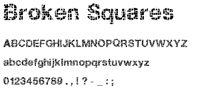 Broken Squares font